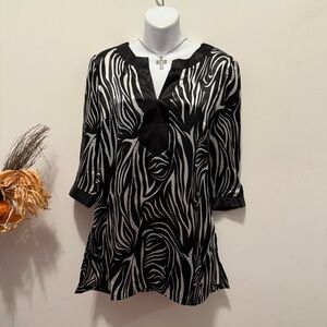 Black and White Zebra Print Blouse